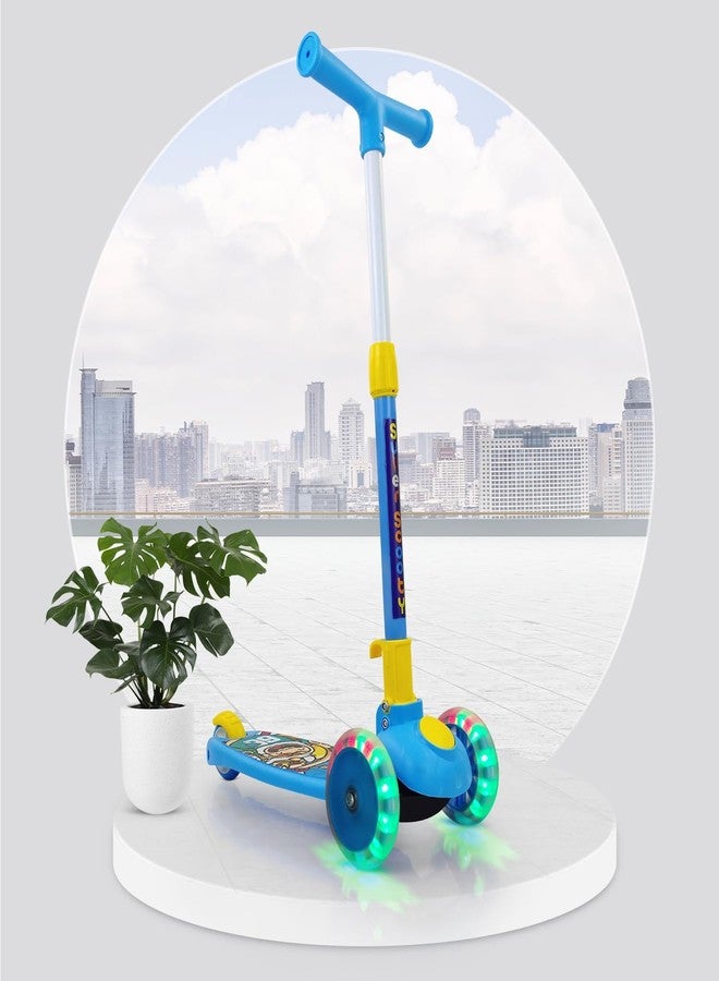 Drumstone (𝗦𝗽𝗲𝗰𝗶𝗮𝗹 𝟭𝟬 𝗬𝗲𝗮𝗿𝘀 𝗪𝗮𝗿𝗿𝗮𝗻𝘁𝘆) Adjustable Foldable Kids Scooter with LED Light Wheels for 3-14 Years - Strong Metal Frame, PVC Wheels, Non-Slip Base & Comfortable Grip - Image 1